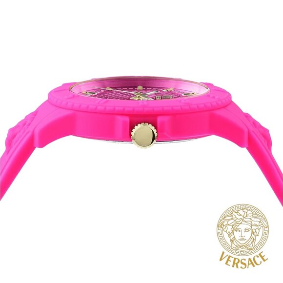 Versace Versus Collection Silicone Sport Watch- Pink - Unisex - Picture 3 of 4